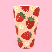 Load image into Gallery viewer, Eco-Friendly Reusable Plant Fiber Travel Mug with Strawberry Design