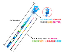 Load image into Gallery viewer, Penguin Stackable Crayon with Stamper Topper