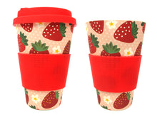 Load image into Gallery viewer, Eco-Friendly Reusable Plant Fiber Travel Mug with Strawberry Design
