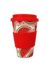 Load image into Gallery viewer, Eco-Friendly Reusable Plant Fiber Travel Mug with Watermelon Design
