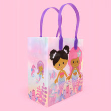 Load image into Gallery viewer, Rainbow Mermaid Party Favor Treat Bags - Set of 6 or 12