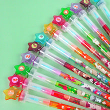 Load image into Gallery viewer, Woodland Animals Stackable Crayon with Stamper Topper