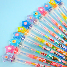 Load image into Gallery viewer, Rainbow Mermaid Stackable Crayon with Stamper Topper