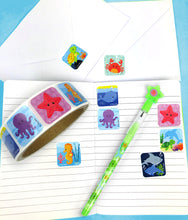 Load image into Gallery viewer, Ocean Animals Stickers 100 Stickers/Dispenser, Pack of 1, 6 or 12 Dispensers