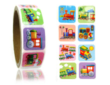 Load image into Gallery viewer, Train Stickers 100 Stickers/Dispenser, Pack of 1, 6 or 12 Dispensers