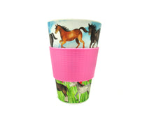 Load image into Gallery viewer, Eco-Friendly Reusable Plant Fiber 14 oz Travel Mug with Horse and Pony Design