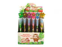Load image into Gallery viewer, Sloth Stackable Crayon with Stamper Topper