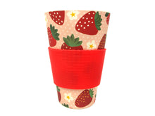 Load image into Gallery viewer, Eco-Friendly Reusable Plant Fiber Travel Mug with Strawberry Design