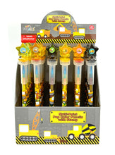 Load image into Gallery viewer, Construction Stackable Crayon with Stamper Topper