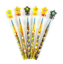 Load image into Gallery viewer, Construction Stackable Crayon with Stamper Topper