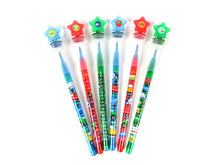 Load image into Gallery viewer, Vehicle Stackable Crayon with Stamper Topper