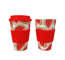 Load image into Gallery viewer, Eco-Friendly Reusable Plant Fiber Travel Mug with Watermelon Design