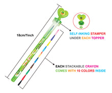 Load image into Gallery viewer, Llamas Stackable Crayon with Stamper Topper