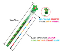 Load image into Gallery viewer, Pixels Stackable Crayon with Stamper Topper