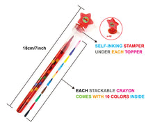 Load image into Gallery viewer, Brick Stackable Crayon with Stamper Topper