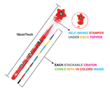 Load image into Gallery viewer, Ninja Stackable Crayon with Stamper Topper