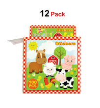 Load image into Gallery viewer, Farm Animals Barnyard Stickers 100 Stickers/Dispenser, Pack of 1 or 6 or 12 Dispensers