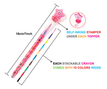 Load image into Gallery viewer, Donuts Stackable Crayon with Stamper Topper