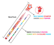 Load image into Gallery viewer, Shark Family Stackable Crayon with Stamper Topper