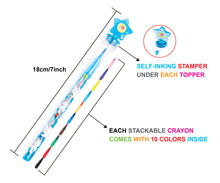 Load image into Gallery viewer, Unicorn Stackable Crayon with Stamper Topper