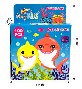 Shark Family Stickers 100 Stickers/Dispenser, Pack of 1, 6, 12 Dispensers