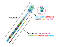 Load image into Gallery viewer, Superhero Stackable Crayon with Stamper Topper