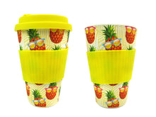 Load image into Gallery viewer, Eco-Friendly Reusable Plant Fiber Travel Mug with Pineapple Sunglasses Design