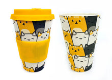 Load image into Gallery viewer, Eco-Friendly Reusable Plant Fiber Travel Mug with Kitty Cat Design