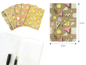 80's Geometric Retro Journal Notebooks - Set of 6 or 12