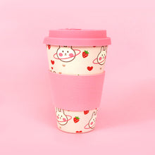 Load image into Gallery viewer, Eco-Friendly Reusable Plant Fiber Travel Mug with Pink Bunny Design