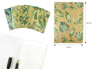 Tropical Palm Leaves Journal Notebooks - Set of 6 or 12