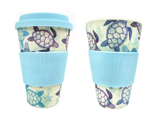 Load image into Gallery viewer, Eco-Friendly Reusable Plant Fiber Travel Mug with Sea Turtles Design