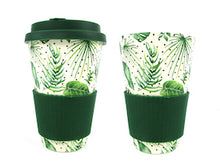 Load image into Gallery viewer, Eco-Friendly Reusable Plant Fiber Travel Mug with Monstera Leaves Design