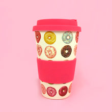 Load image into Gallery viewer, Eco-Friendly Reusable Plant Fiber Travel Mug with Donuts Design