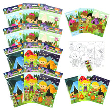 Load image into Gallery viewer, Camping Wilderness Coloring Books with Crayons Party Favors - Set of 6 or 12