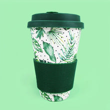Load image into Gallery viewer, Eco-Friendly Reusable Plant Fiber Travel Mug with Monstera Leaves Design