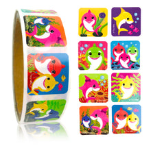 Load image into Gallery viewer, Shark Family Stickers 100 Stickers/Dispenser, Pack of 1, 6, 12 Dispensers