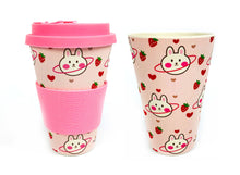Load image into Gallery viewer, Eco-Friendly Reusable Plant Fiber Travel Mug with Pink Bunny Design