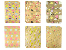 Load image into Gallery viewer, 80&#39;s Geometric Retro Journal Notebooks - Set of 6 or 12