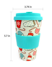 Load image into Gallery viewer, Eco-Friendly Reusable Plant Fiber Holiday Travel Mug with Christmas Coffee Design