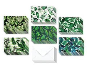 Tropical Plants - 36 Pack Assorted Greeting Cards for All Occasions - 6 Design