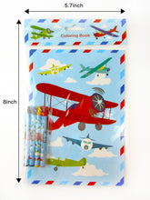 Load image into Gallery viewer, Airplane Coloring Books with Crayons Party Favors - Set of 6 or 12