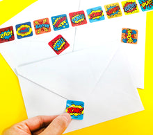 Load image into Gallery viewer, Superhero Stickers 100 Stickers/Dispenser, Pack of 1, 6 or 12 Dispensers