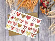 Load image into Gallery viewer, Hearts Assorted Greeting Cards for All Occasions and Valentine's Day - 6 Design