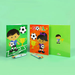 Soccer Coloring Books with Crayons Party Favors - Set of 6 or 12