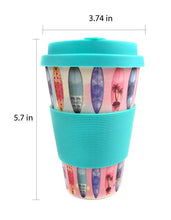 Load image into Gallery viewer, Eco-Friendly Reusable Plant Fiber Travel Mug with Sunset Surfboard Design