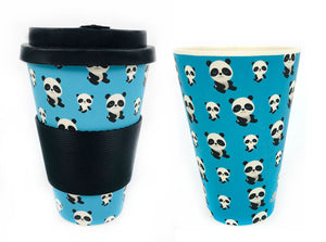 Eco-Friendly Reusable Plant Fiber Travel Mug with Panda Design
