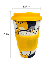 Load image into Gallery viewer, Eco-Friendly Reusable Plant Fiber Travel Mug with Kitty Cat Design