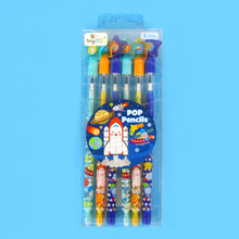 Load image into Gallery viewer, Outer Space Rockets Stackable Point Pencils - Set of 6