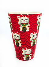 Load image into Gallery viewer, Eco-Friendly Reusable Plant Fiber Travel Mug with Maneki Neko Lucky Cat Design